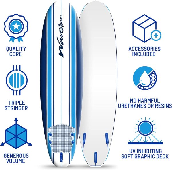 Surfboard WaveStorm 7ft Longboard Soft Top Foam-3
