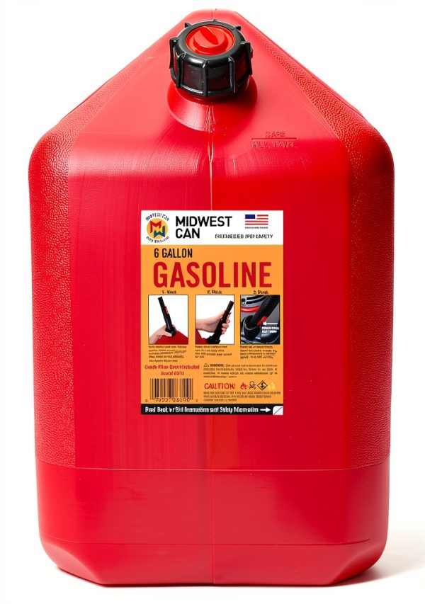 Midwest Can 6 Gallon Gas Can HDPE Quick Flow-1