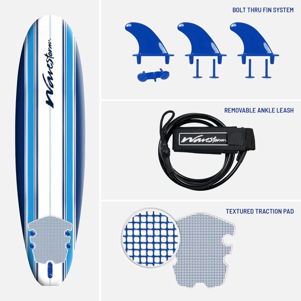 Surfboard WaveStorm 7ft Longboard Soft Top Foam-5