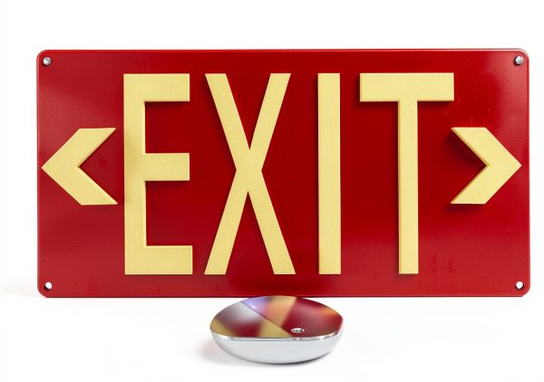 Photoluminescent Exit Sign Cefrashi Pack of 4 Adhesive & Arrows – Red-5