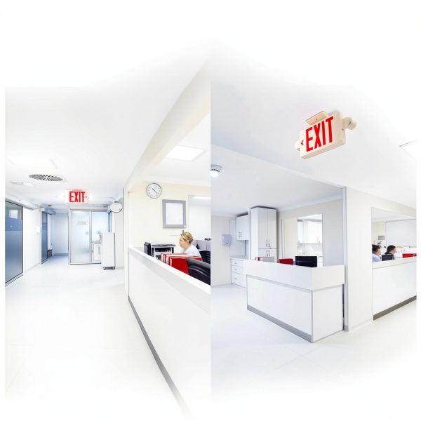 Amico 12 Pack Red Exit Signs with Emergency Lights, Two LED Adjustable Head Emergency Exit Lights with Battery Backup,ETL Certified, AC 120/277V,Exit Sign Combo for Business-6