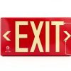 Photoluminescent Exit Sign Red Aluminum UL 924 NightBright ULR-050-HH-3