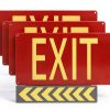 Photoluminescent Exit Sign Cefrashi Pack of 4 Adhesive & Arrows – Red-0