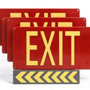 Photoluminescent Exit Sign Cefrashi Pack of 4 Adhesive & Arrows – Red-0
