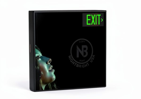 Photoluminescent Exit Sign Red Aluminum UL 924 NightBright ULR-050-HH-5