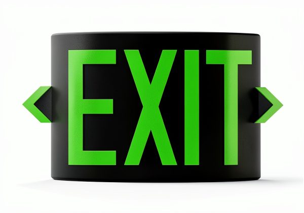 Photoluminescent Exit Sign Green NightBright UL 924 14.25x7.5 in-1