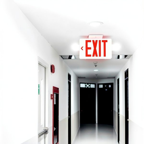 Amico 12 Pack Red Exit Signs with Emergency Lights, Two LED Adjustable Head Emergency Exit Lights with Battery Backup,ETL Certified, AC 120/277V,Exit Sign Combo for Business-1