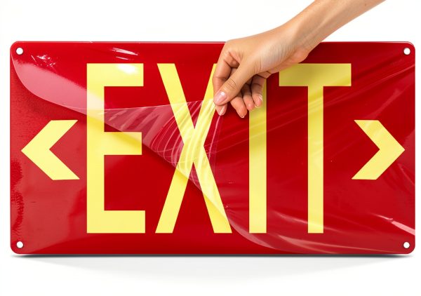 Photoluminescent Exit Sign Cefrashi Pack of 4 Adhesive & Arrows – Red-6