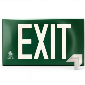 Photoluminescent Exit Sign Green NightBright UL 924 14.25x7.5 in-0