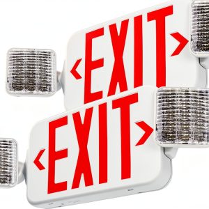 LFI Lights COMBO UL 924 Red LED Exit Sign with Emergency Light 2 Pack-0
