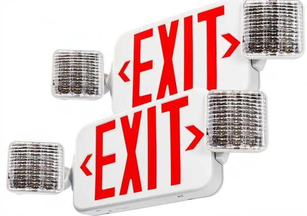 LFI Lights COMBO UL 924 Red LED Exit Sign with Emergency Light 2 Pack-0