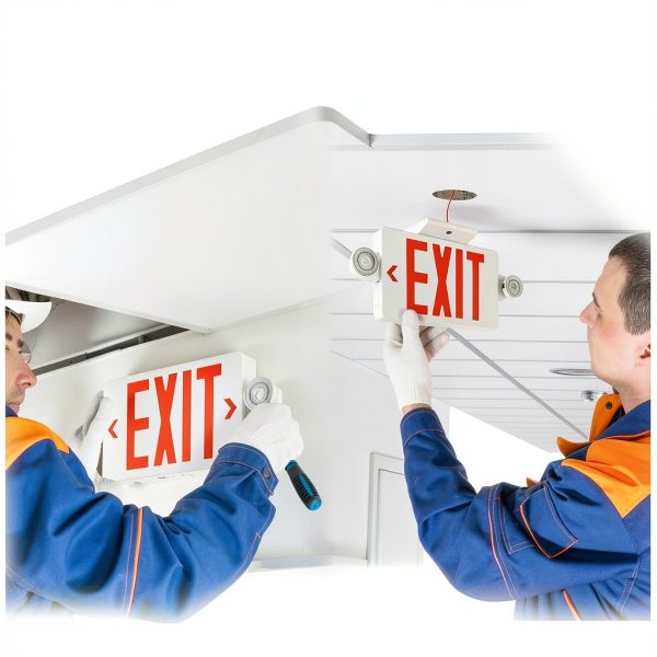 Amico 12 Pack Red Exit Signs with Emergency Lights, Two LED Adjustable Head Emergency Exit Lights with Battery Backup,ETL Certified, AC 120/277V,Exit Sign Combo for Business-4