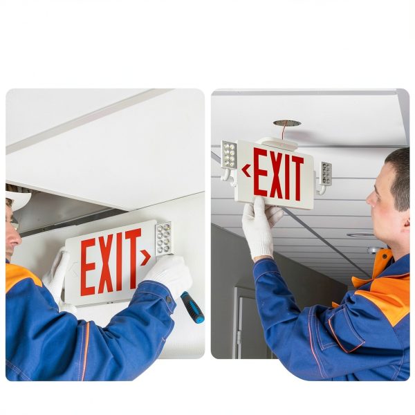 Amico LED Double‑Sided Exit Sign 12 Pack Battery Backup UL Certified-2