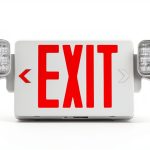 Red Exit Sign TANLUX TL-EX327RE-RC with Remote Emergency Light-0