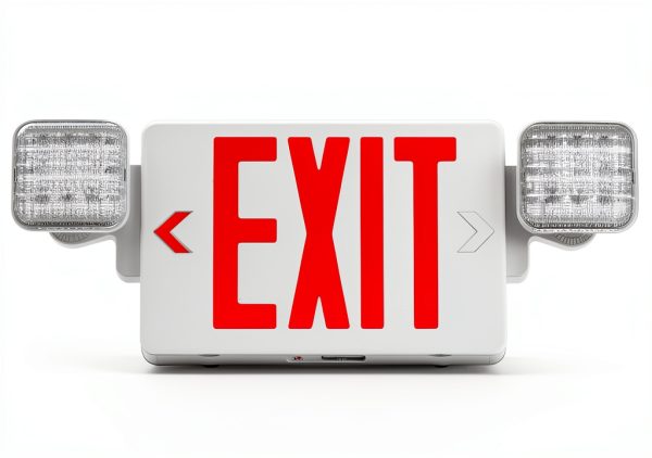 Red Exit Sign TANLUX TL-EX327RE-RC with Remote Emergency Light-0