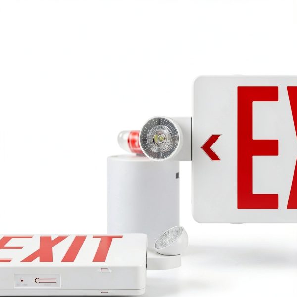 Amico 12 Pack Red Exit Signs with Emergency Lights, Two LED Adjustable Head Emergency Exit Lights with Battery Backup,ETL Certified, AC 120/277V,Exit Sign Combo for Business-2