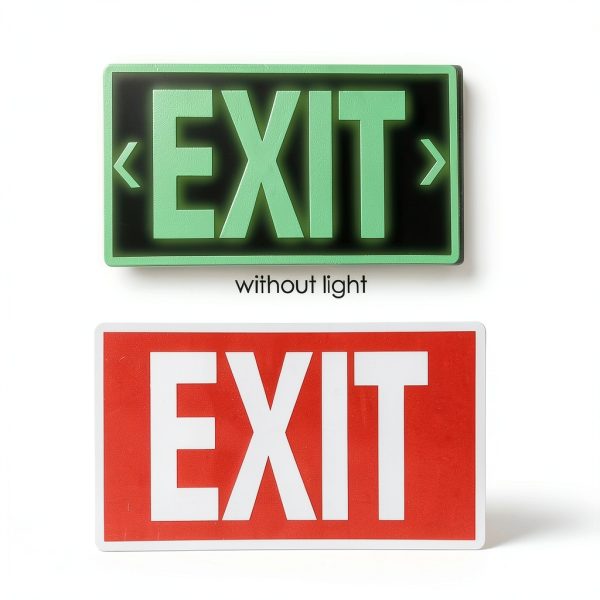 EXIT Signs Glow In Dark 3 Pack 12x7 Red White Vinyl by SMASMILE-2