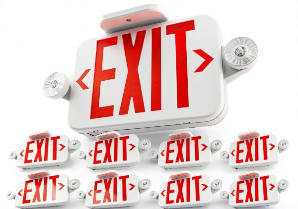 LED Exit Sign Sunco 12 Pack Red with Adjustable Mini Lights-0