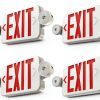 Red Exit Sign 4 Pack - FREELICHT LED Emergency Light - Plastic 2W-0