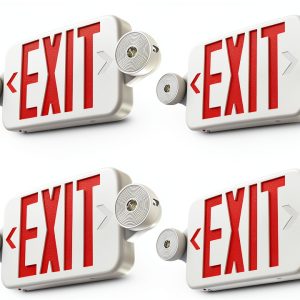 Red Exit Sign 4 Pack - FREELICHT LED Emergency Light - Plastic 2W-0