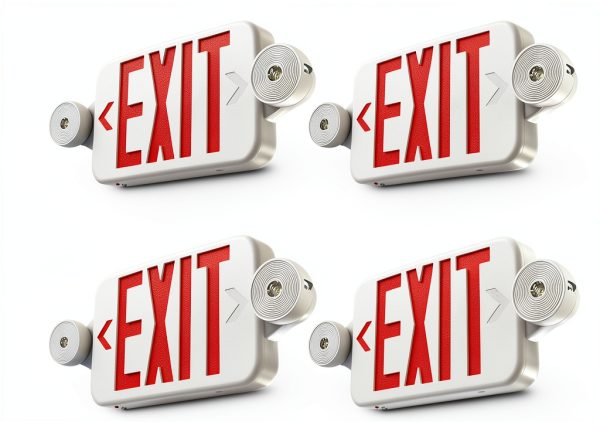 Red Exit Sign 4 Pack - FREELICHT LED Emergency Light - Plastic 2W-0