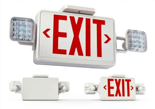 Red Exit Sign with Lights by Apmeetlux – UL-924 200lm 3hr Battery-1