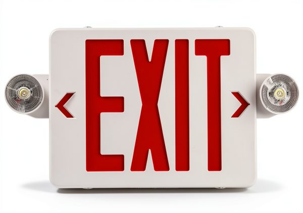 TANLUX Red Exit Sign with Emergency Light, LED Exit Light with Battery Backup, UL Listed, AC 120/277V, Commercial Emergency Lights Combo - 1 Pack-0