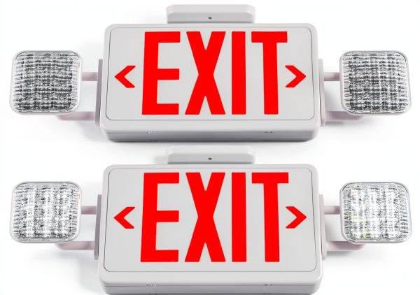 Red Exit Sign with Lights by Apmeetlux – UL-924 200lm 3hr Battery-5