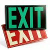 Glow In The Dark Photoluminescent Exit Sign Red SASELUX 12x7 PVC2 Pack-0