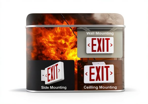 Red Corded Exit Sign TANLUX Face UL Battery 120/277V-6