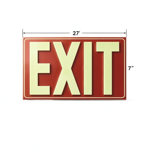 Glow In The Dark Photoluminescent Exit Sign Red SASELUX 12x7 PVC2 Pack-5