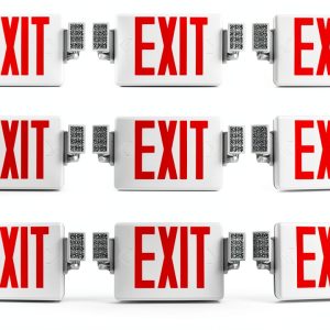 Sunco 12 Pack Exit Signs With Emergency Lights, Two Adjustable LED Lights With Backup Battery, Red, 94V-0 Fire Resistant, 120-277V, Wall Or Ceiling Mount, Commercial Grade UL.-0