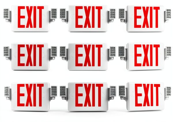 Sunco 12 Pack Exit Signs With Emergency Lights, Two Adjustable LED Lights With Backup Battery, Red, 94V-0 Fire Resistant, 120-277V, Wall Or Ceiling Mount, Commercial Grade UL.-0