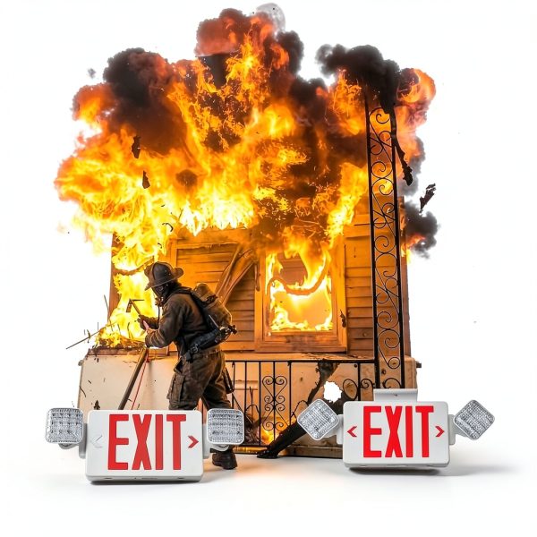Exit Sign GZRUIYANG LED Emergency Light with Battery Backup Red Letter-5