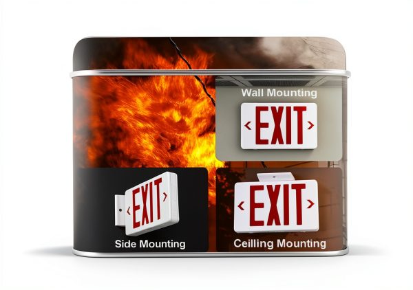Red Exit Sign GZRUIYANG LED Emergency Light with Battery Backup 1 Pack-4