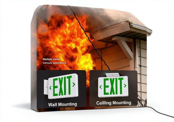 Green Exit Sign TANLUX LED Emergency Light with Battery Backup 1 Pack-4