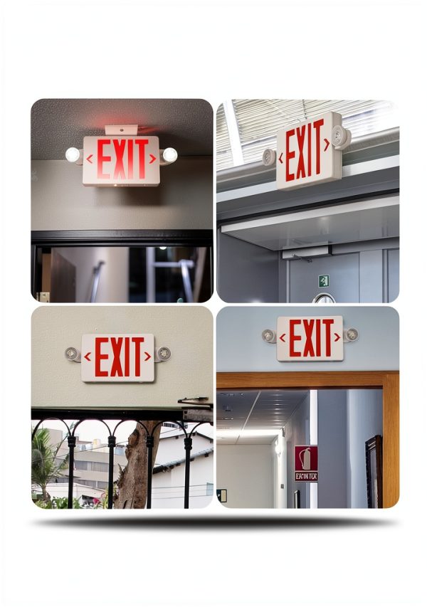 TANLUX Red Exit Sign with Emergency Light, LED Exit Light with Battery Backup, UL Listed, AC 120/277V, Commercial Emergency Lights Combo - 1 Pack-5