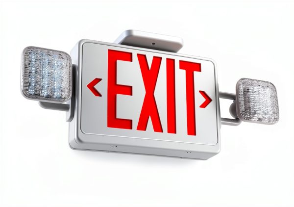 Red Exit Sign with Lights by Apmeetlux – UL-924 200lm 3hr Battery-6