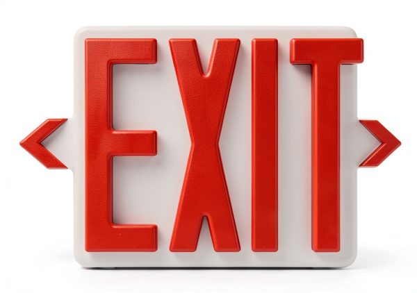 Red Exit Sign GZRUIYANG LED Emergency Light with Battery Backup 1 Pack-0