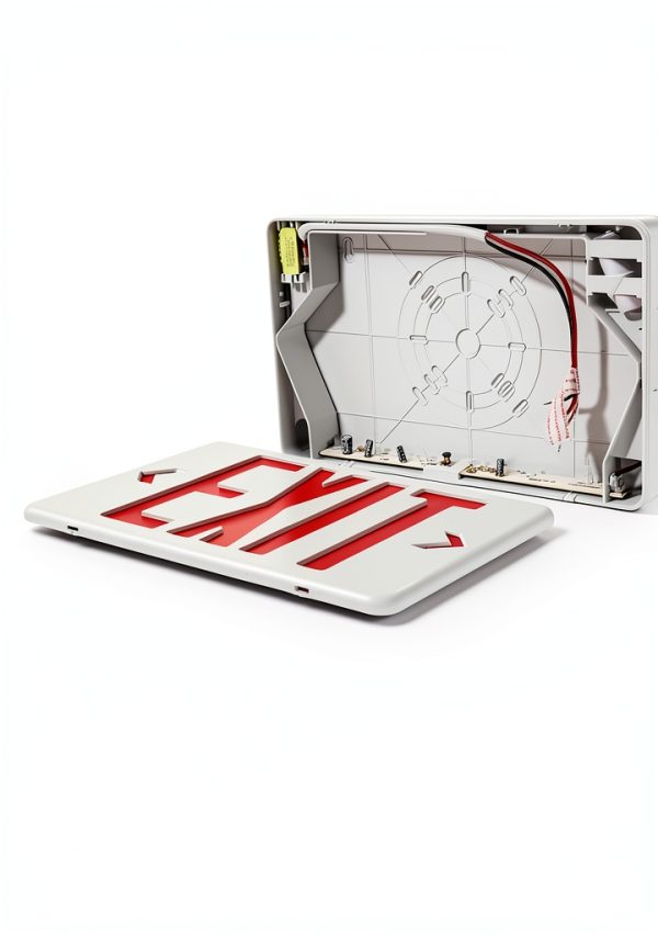 Red Corded Exit Sign TANLUX Face UL Battery 120/277V-3