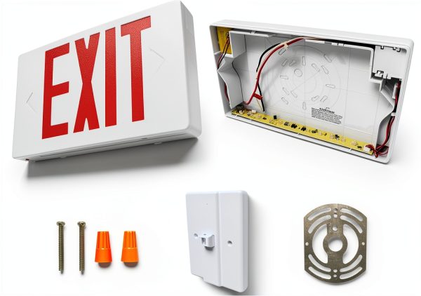 LFI Lights Standard Exit Sign UL 924 Red LED White 120/277V Hardwired-4