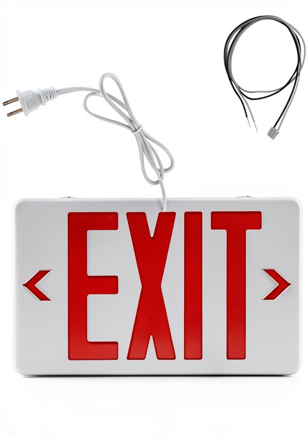 Red Corded Exit Sign TANLUX Face UL Battery 120/277V-0