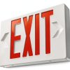 LFI Lights Standard Exit Sign UL 924 Red LED White 120/277V Hardwired-0