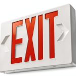 LFI Lights Standard Exit Sign UL 924 Red LED White 120/277V Hardwired-0