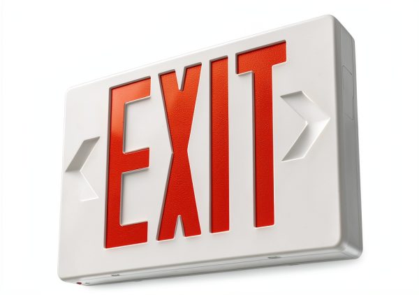 LFI Lights Standard Exit Sign UL 924 Red LED White 120/277V Hardwired-0