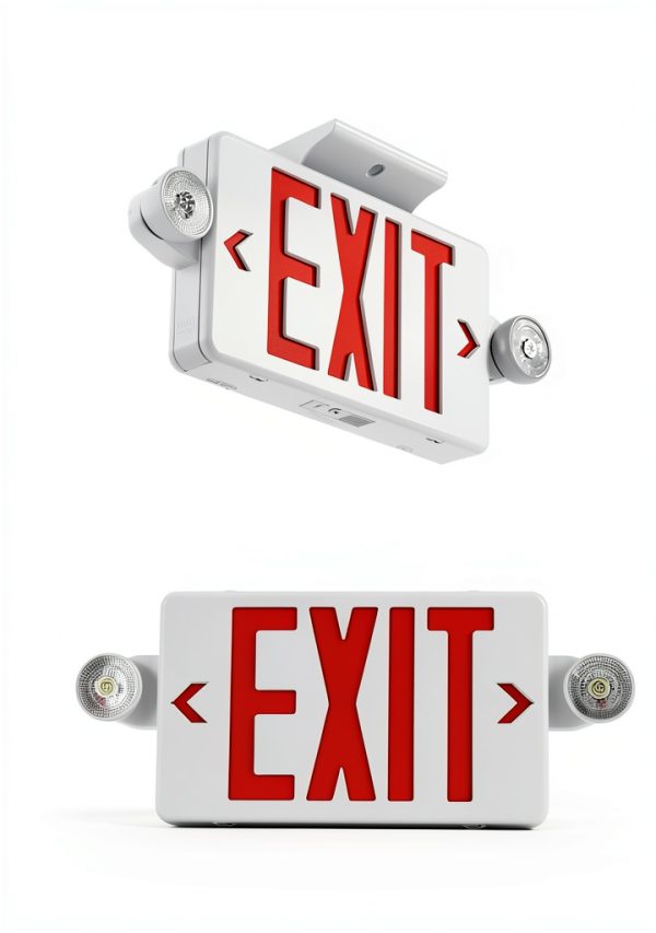 TANLUX Red Exit Sign with Emergency Light, LED Exit Light with Battery Backup, UL Listed, AC 120/277V, Commercial Emergency Lights Combo - 1 Pack-1