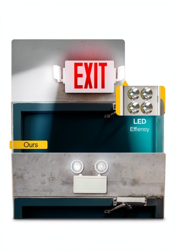 Sunco 12 Pack Exit Signs With Emergency Lights, Two Adjustable LED Lights With Backup Battery, Red, 94V-0 Fire Resistant, 120-277V, Wall Or Ceiling Mount, Commercial Grade UL.-2