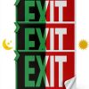 EXIT Signs Glow In Dark 3 Pack 12x7 Red White Vinyl by SMASMILE-0