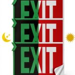 EXIT Signs Glow In Dark 3 Pack 12x7 Red White Vinyl by SMASMILE-0