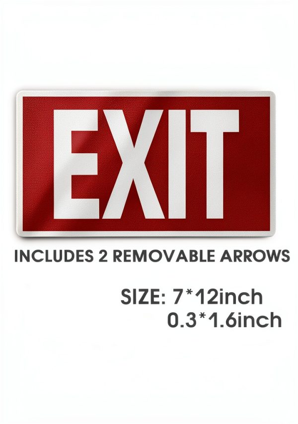 EXIT Signs Glow In Dark 3 Pack 12x7 Red White Vinyl by SMASMILE-1